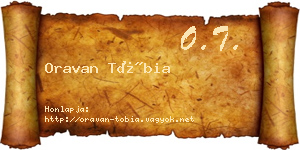 Oravan Tóbia névjegykártya